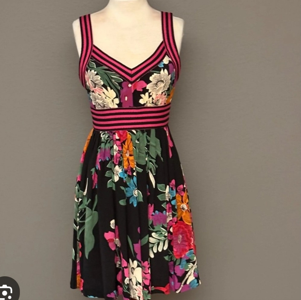 Plenty,Size 6, by Tracy Reese Vibrant,Silk, Floral Mini Dress